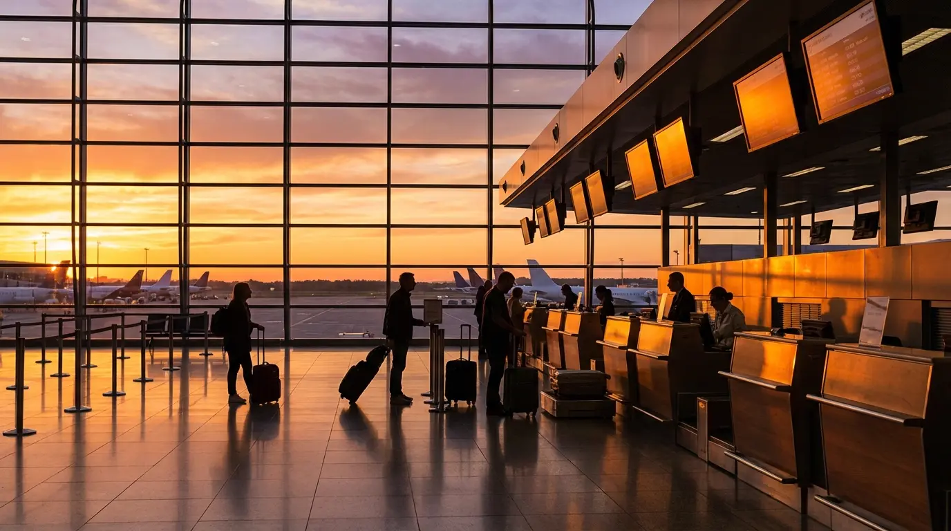 Airport departure board